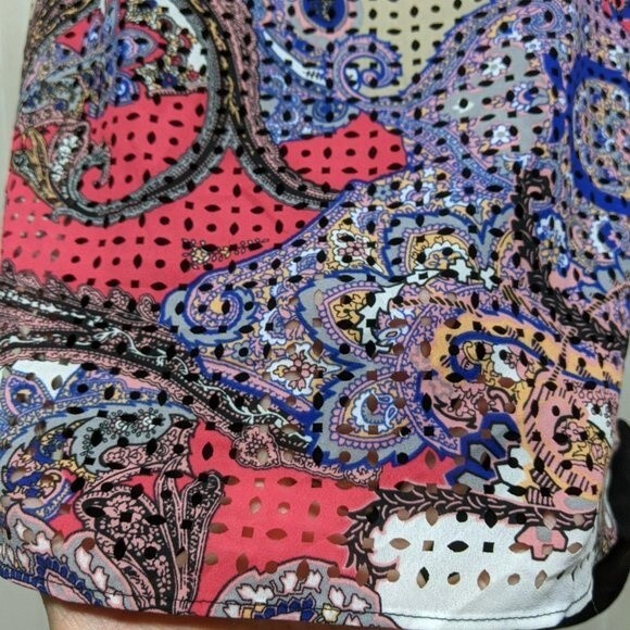 NWT Dana Buchman Top Medium Paisleys Sleeveless Laser Cuts T M NEW - Picture 6 of 9